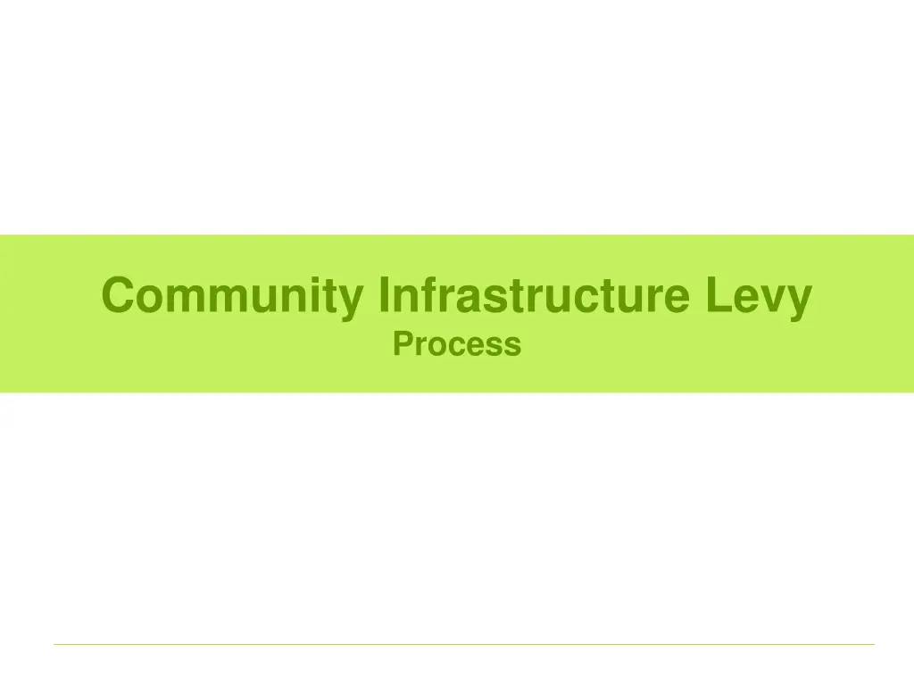 community infrastructure levy process