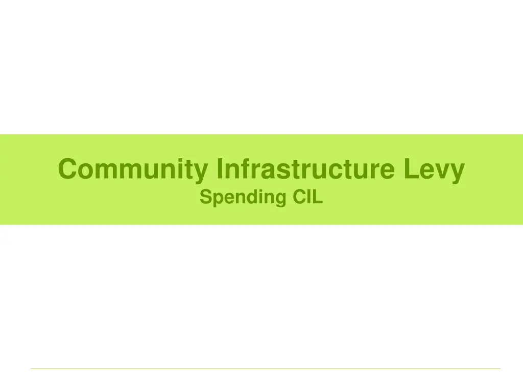 community infrastructure levy spending cil