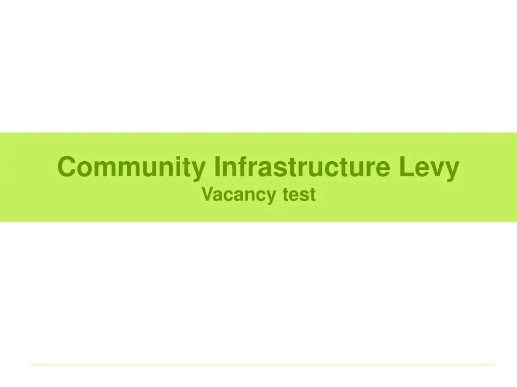 community infrastructure levy vacancy test