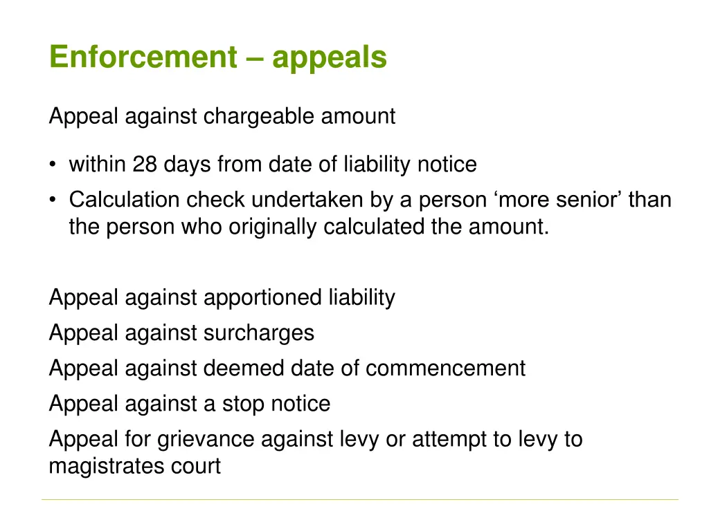 enforcement appeals