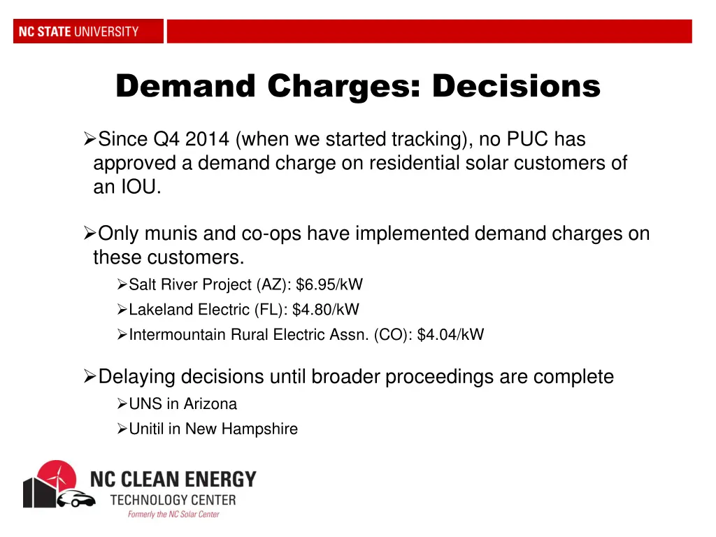 demand charges decisions