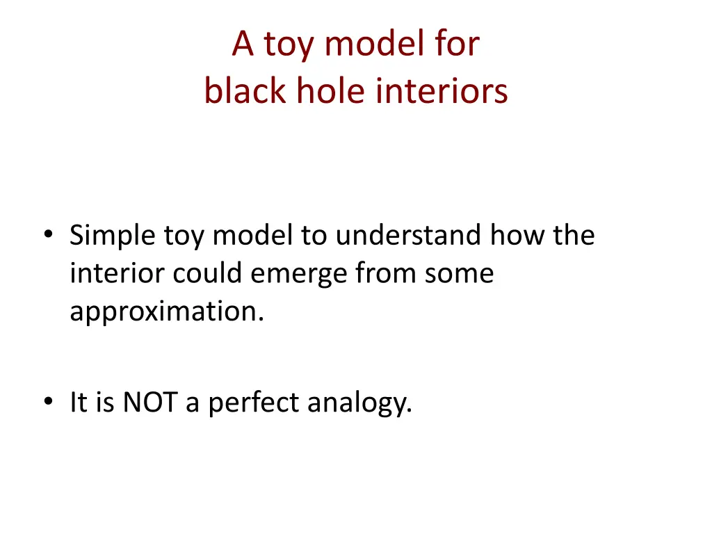 a toy model for black hole interiors