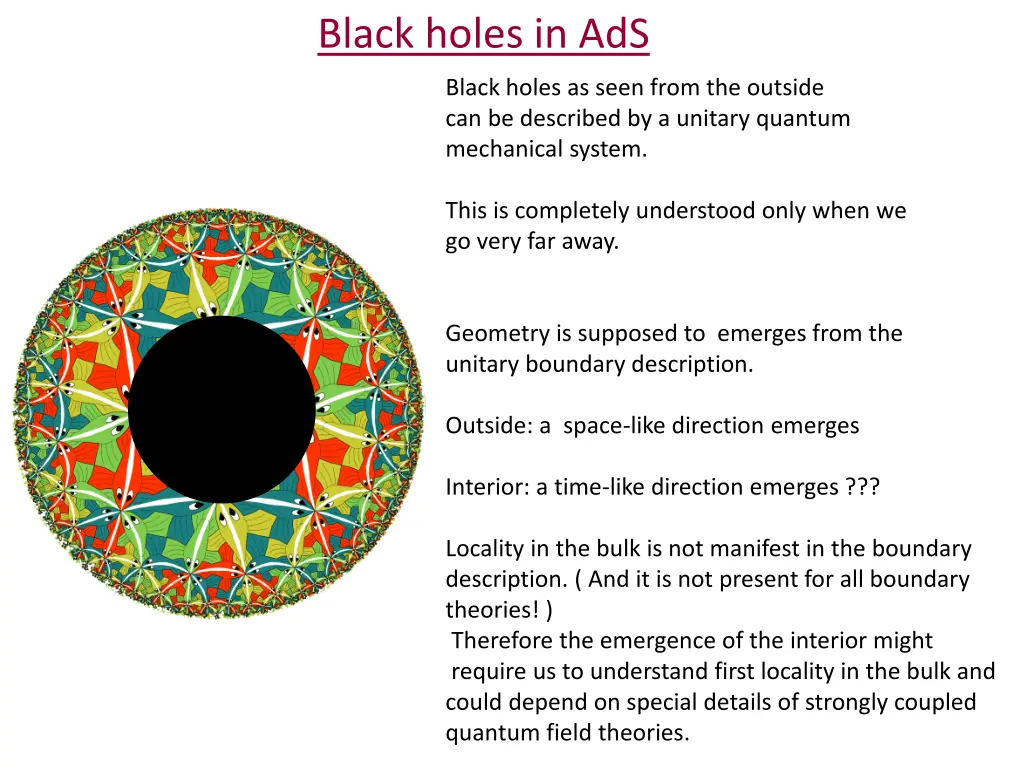 black holes in ads