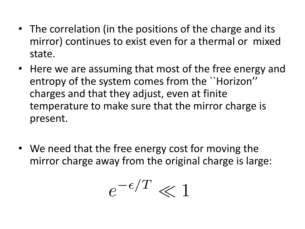 the correlation in the positions of the charge