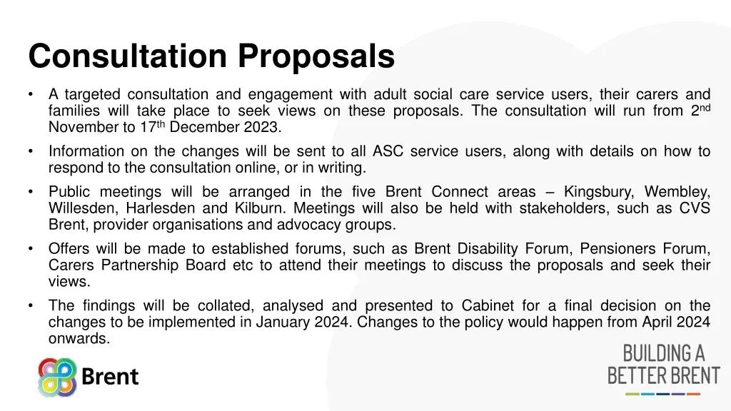 consultation proposals