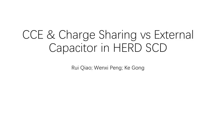 cce charge sharing vs external capacitor in herd