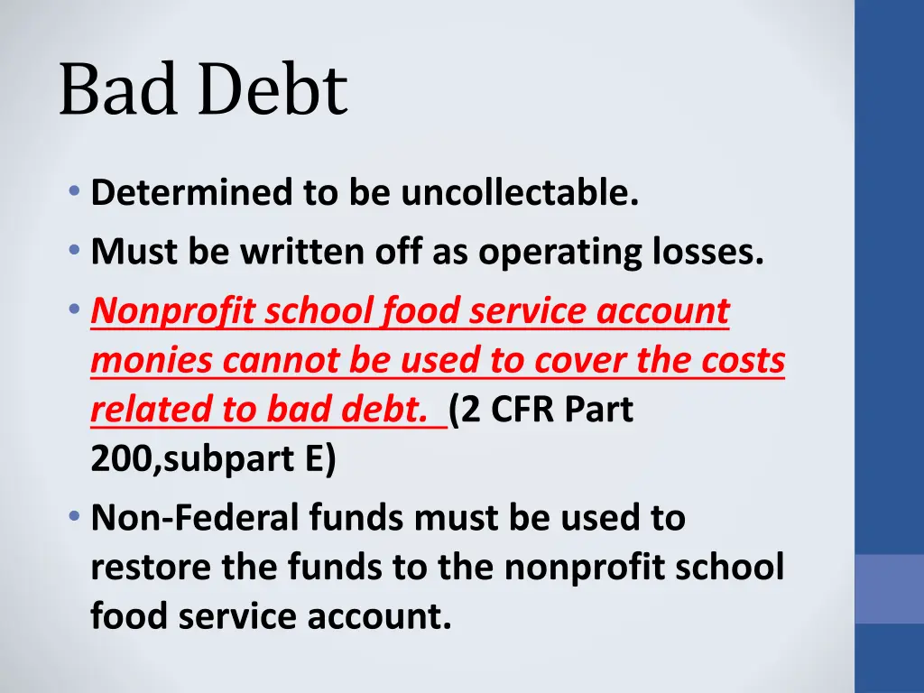 bad debt