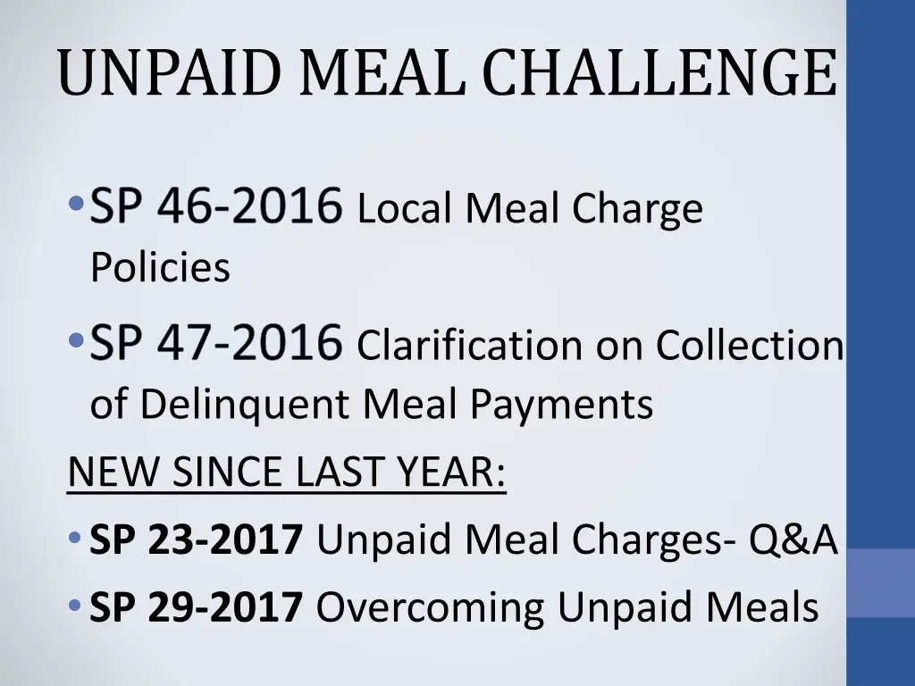 unpaid meal challenge