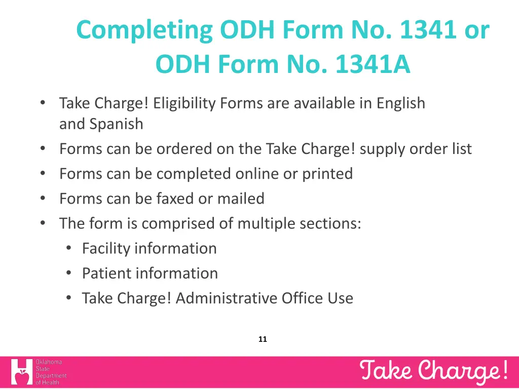 completing odh form no 1341 or odh form no 1341a