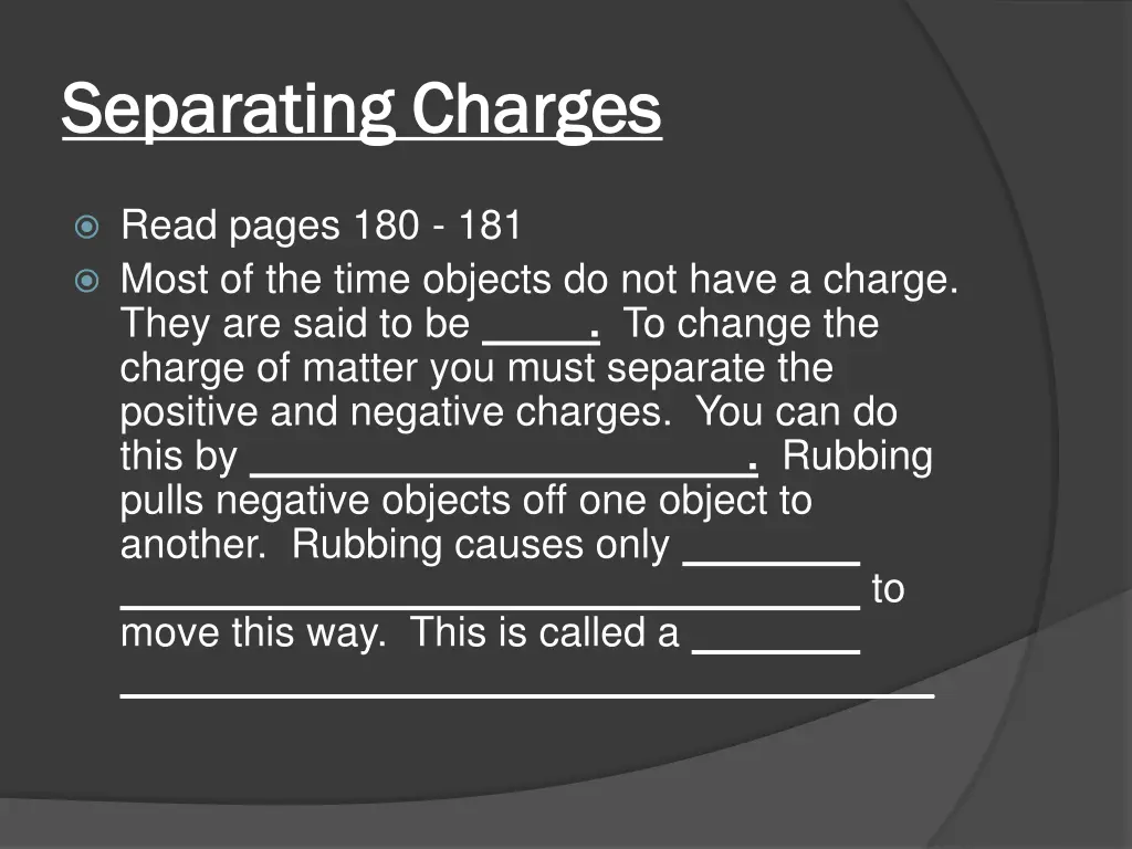 separating charges separating charges