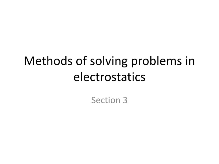 methods of solving problems in electrostatics