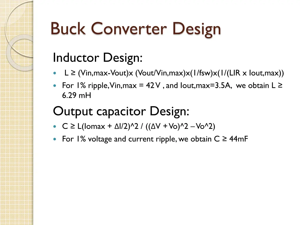 buck converter design