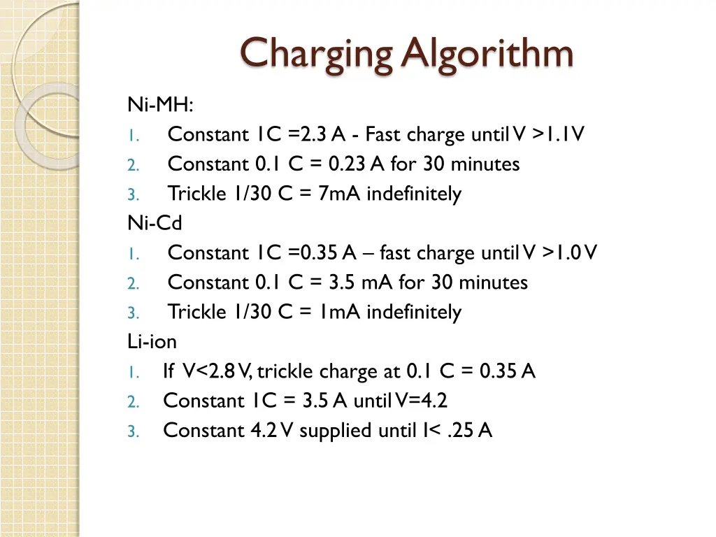 charging algorithm