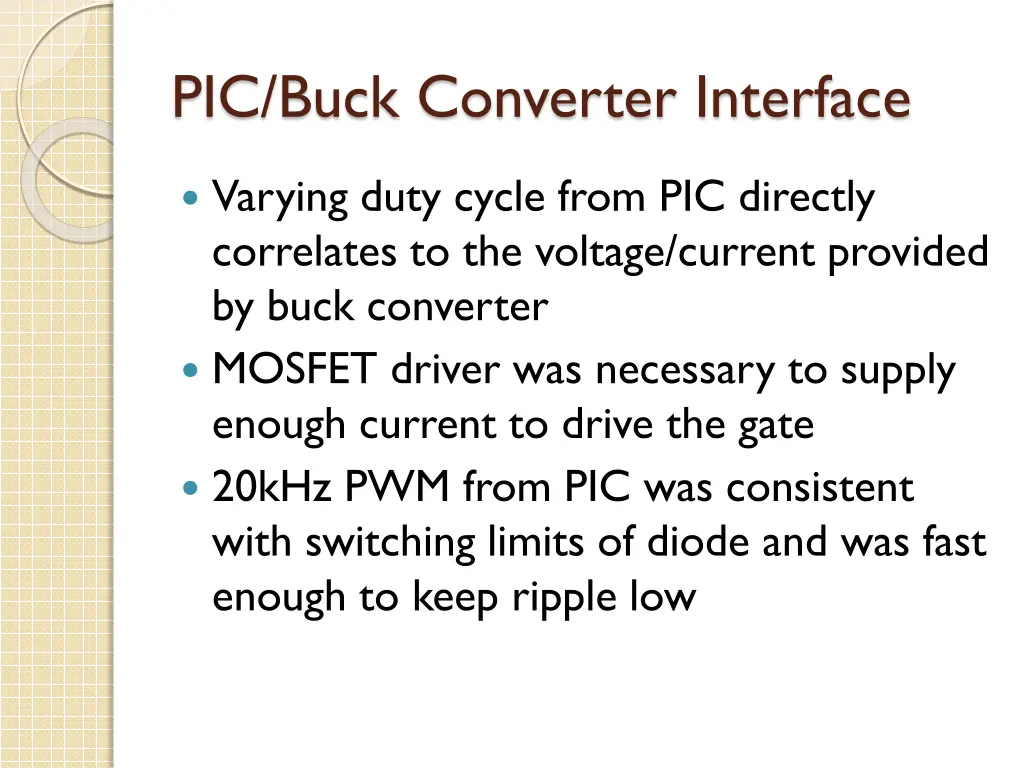 pic buck converter interface