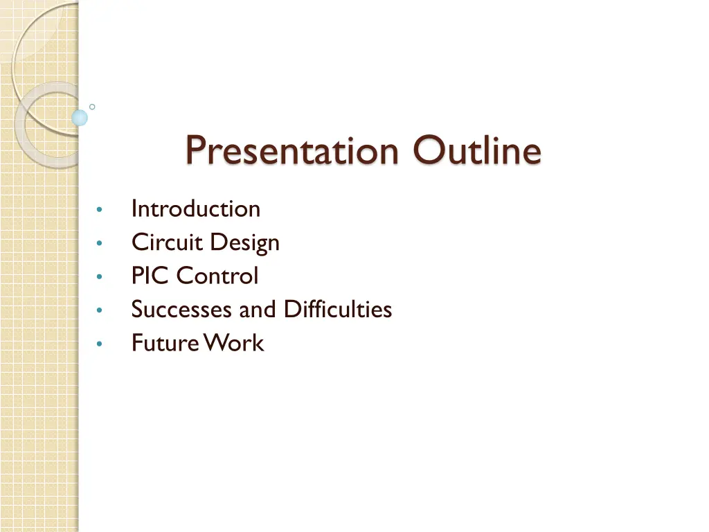 presentation outline