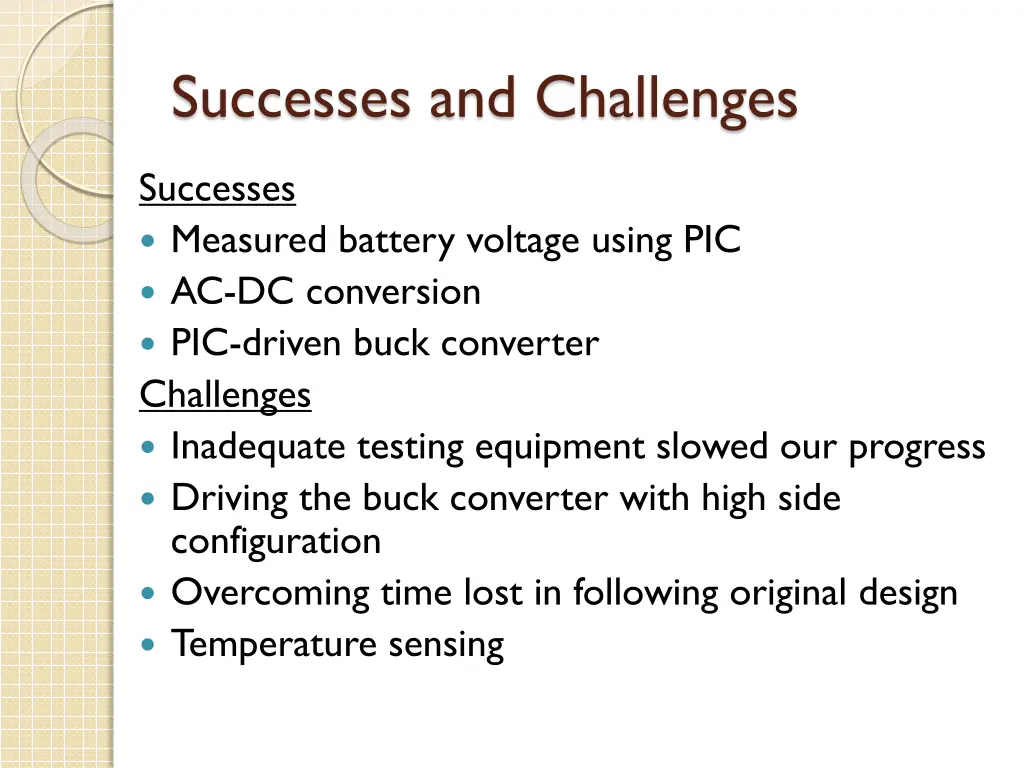 successes and challenges