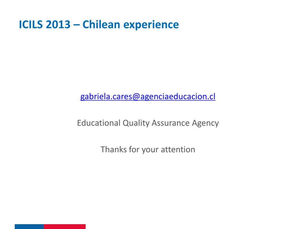 icils 2013 chilean experience