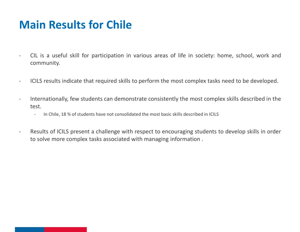 main results for chile 5