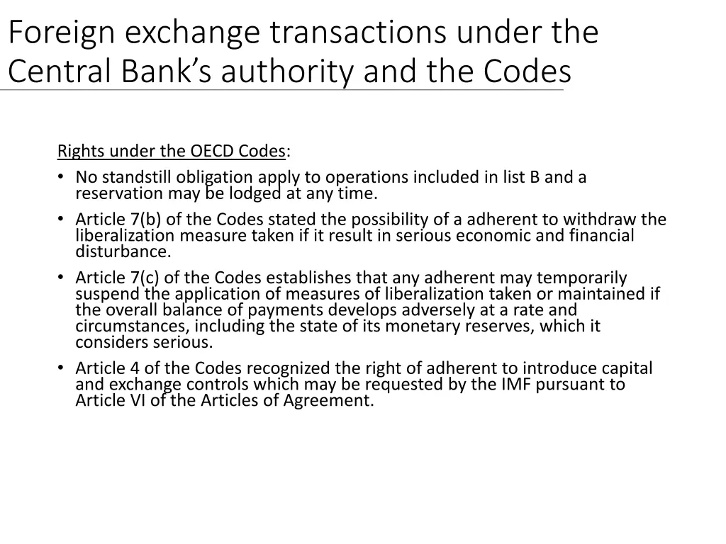 foreign exchange transactions under the central 2