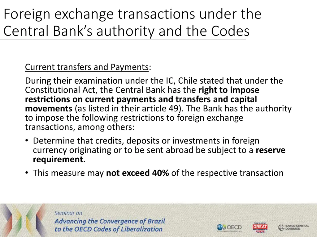 foreign exchange transactions under the central