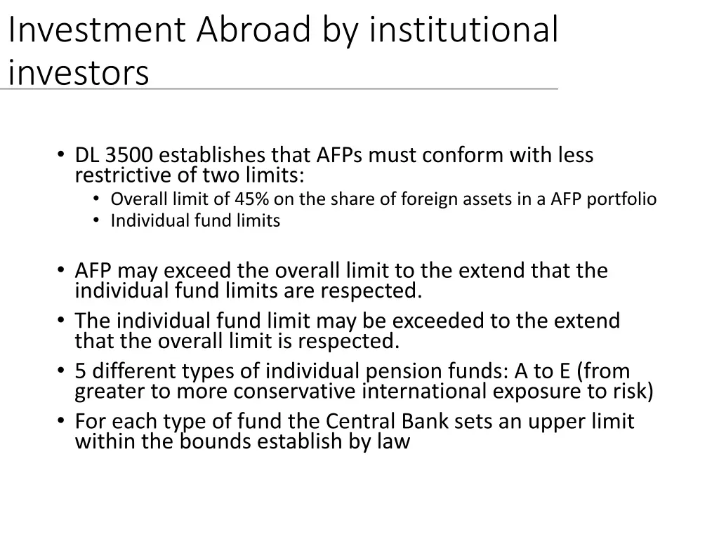 investment abroad by institutional investors 1