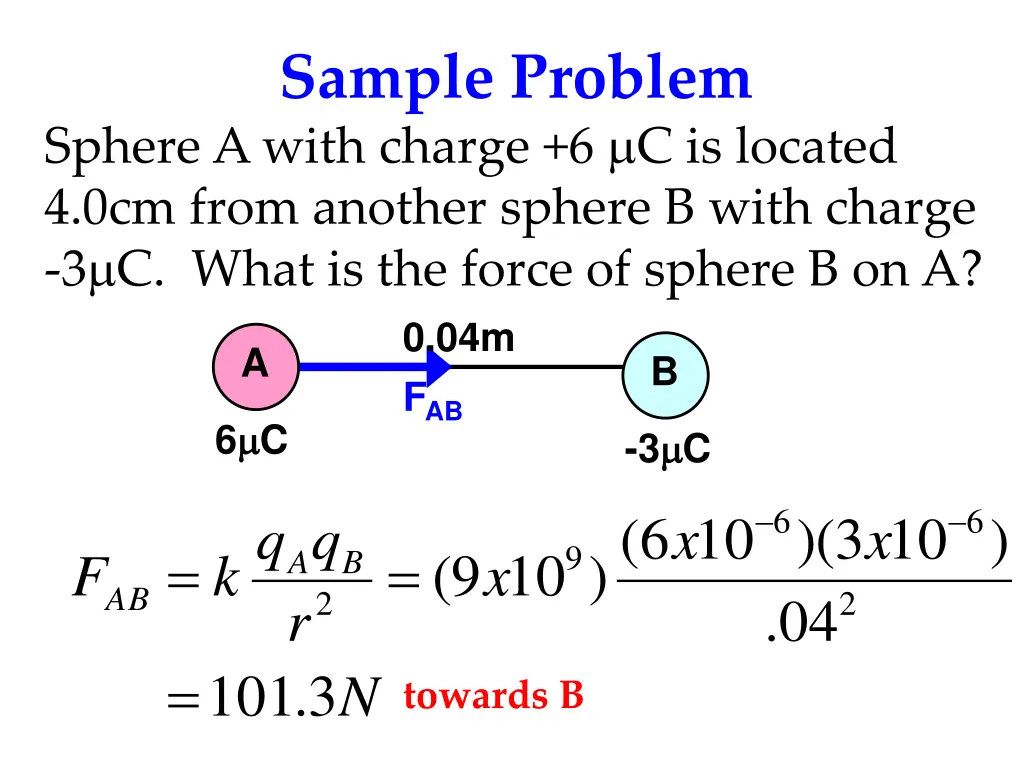 sample problem sphere a with charge