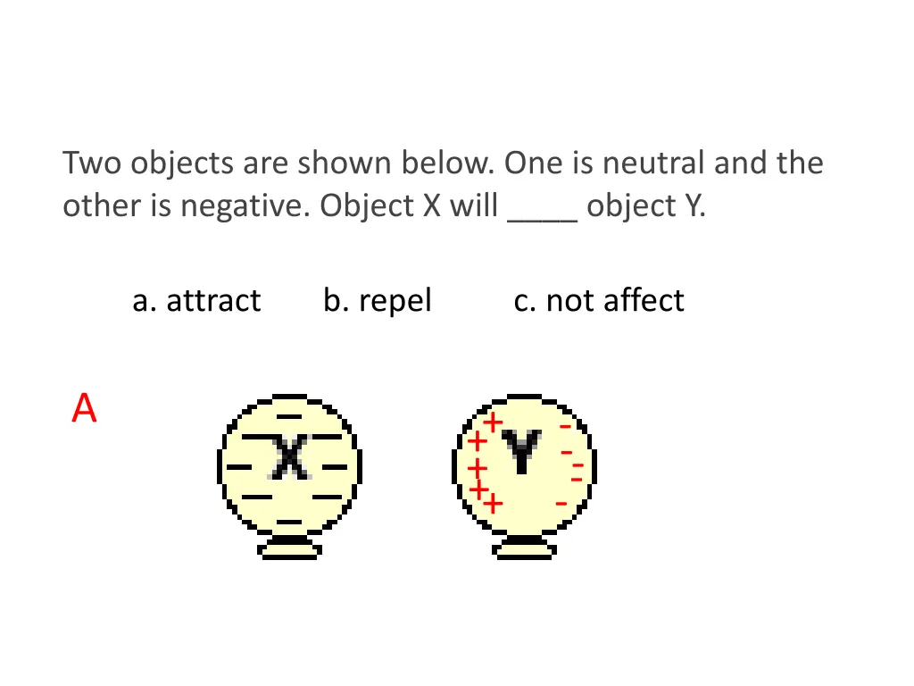 two objects are shown below one is neutral