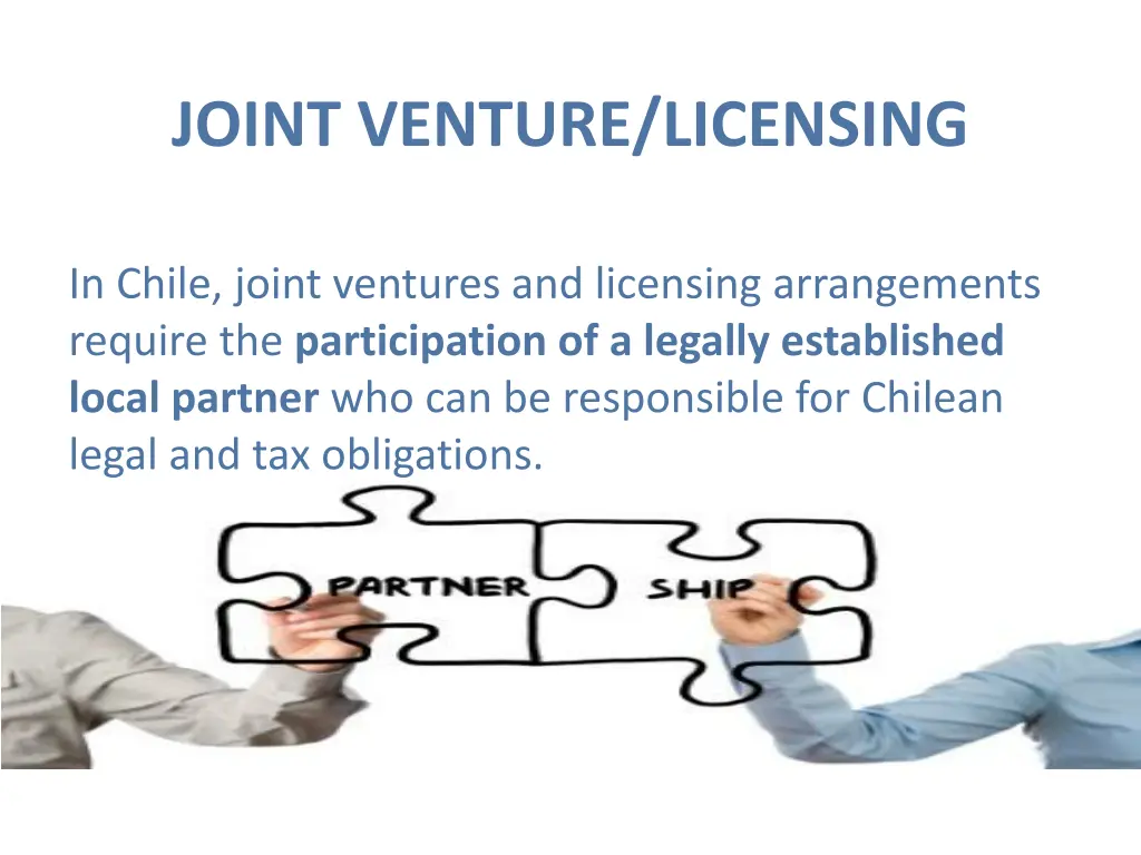 joint venture licensing