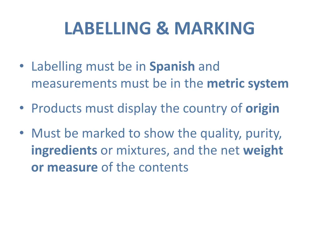 labelling marking