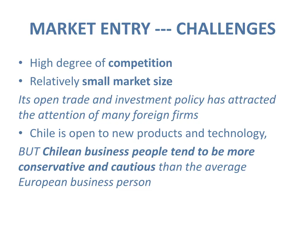 market entry challenges