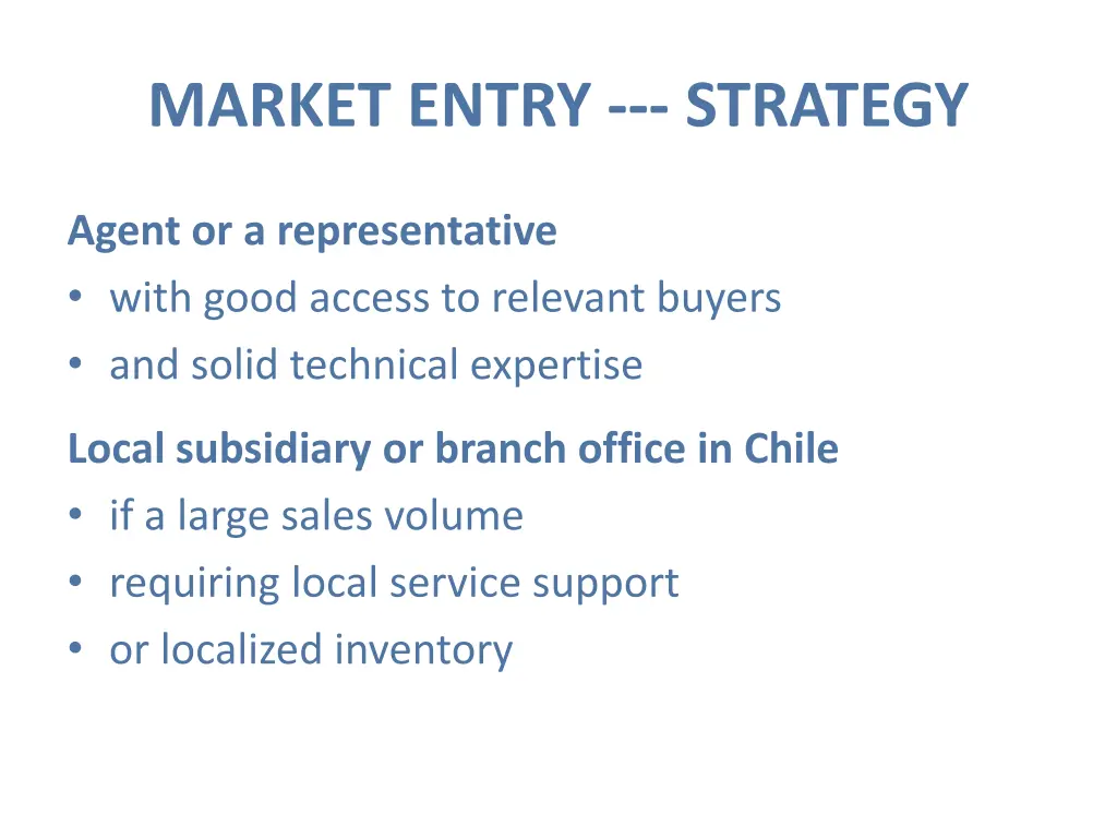 market entry strategy