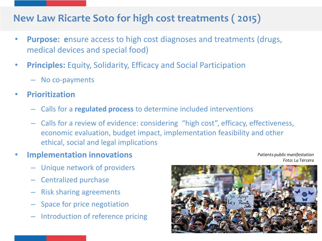 new law ricarte soto for high cost treatments 2015