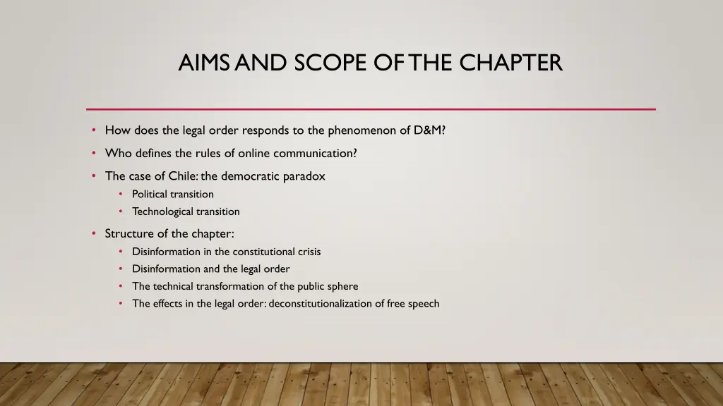 aimsand scope ofthe chapter