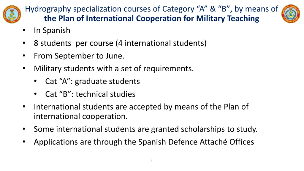 hydrography specialization courses of category