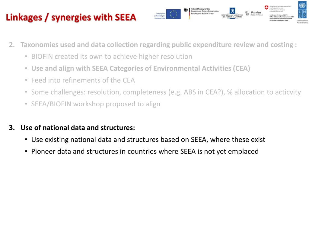 linkages synergies with seea 5