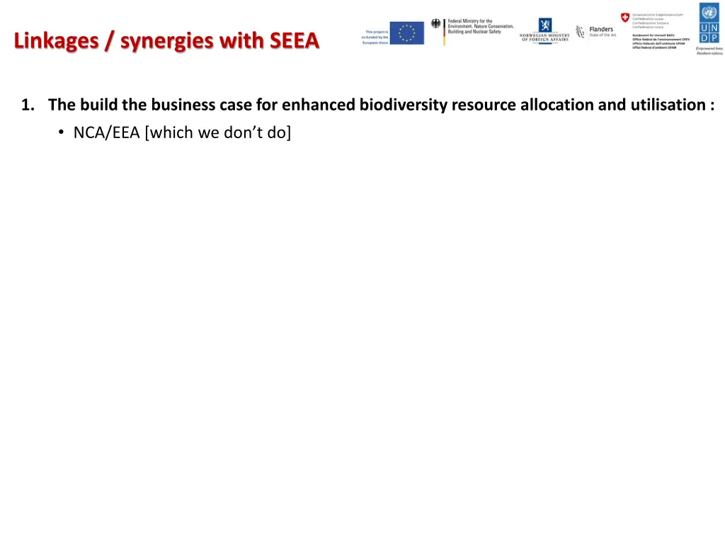 linkages synergies with seea