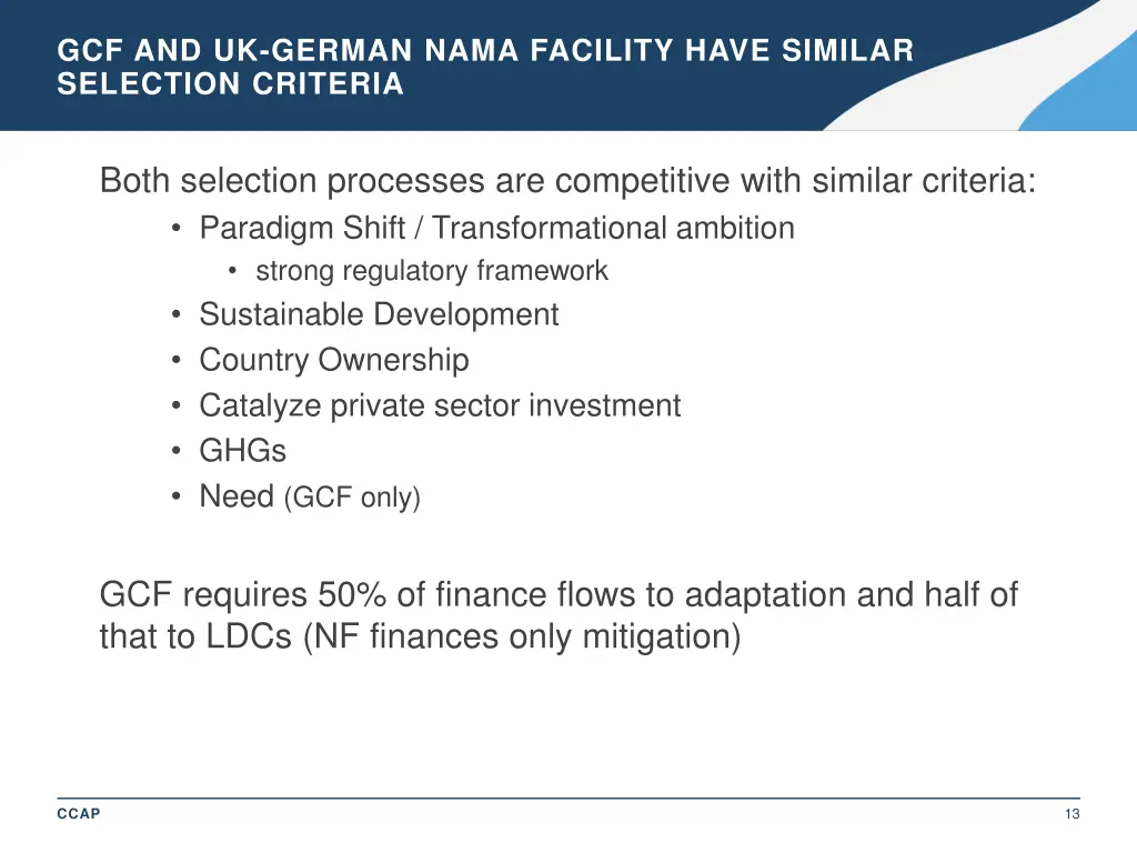 gcf and uk german nama facility have similar