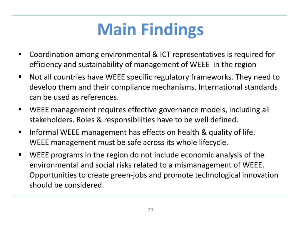 main findings