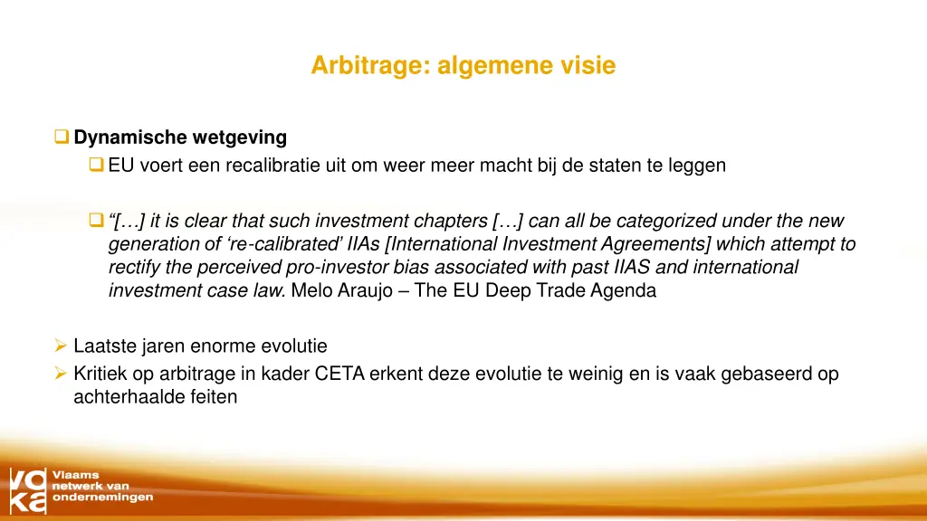 arbitrage algemene visie