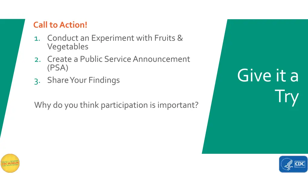 call to action 1 conduct an experiment with