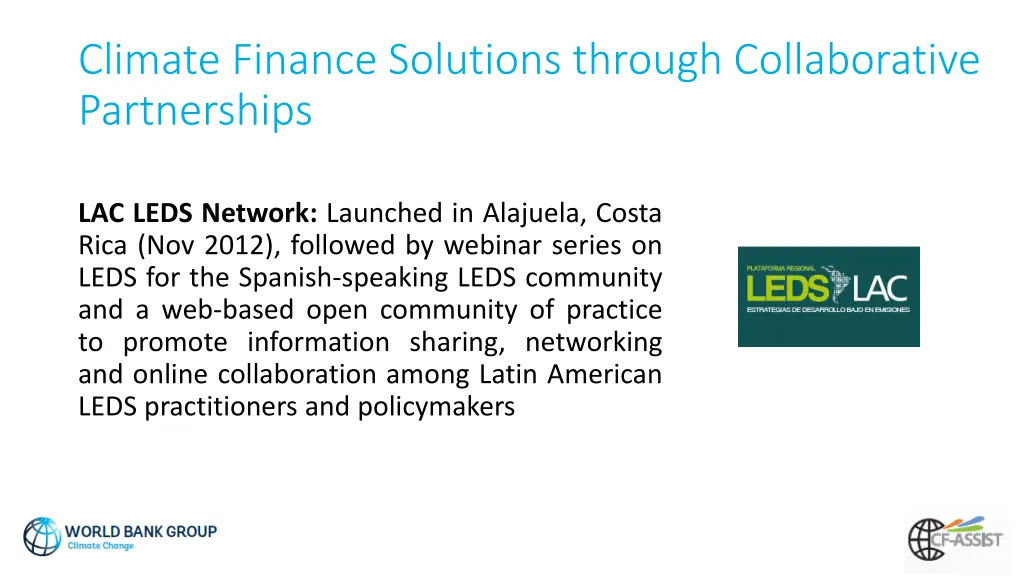 climate finance solutions through collaborative