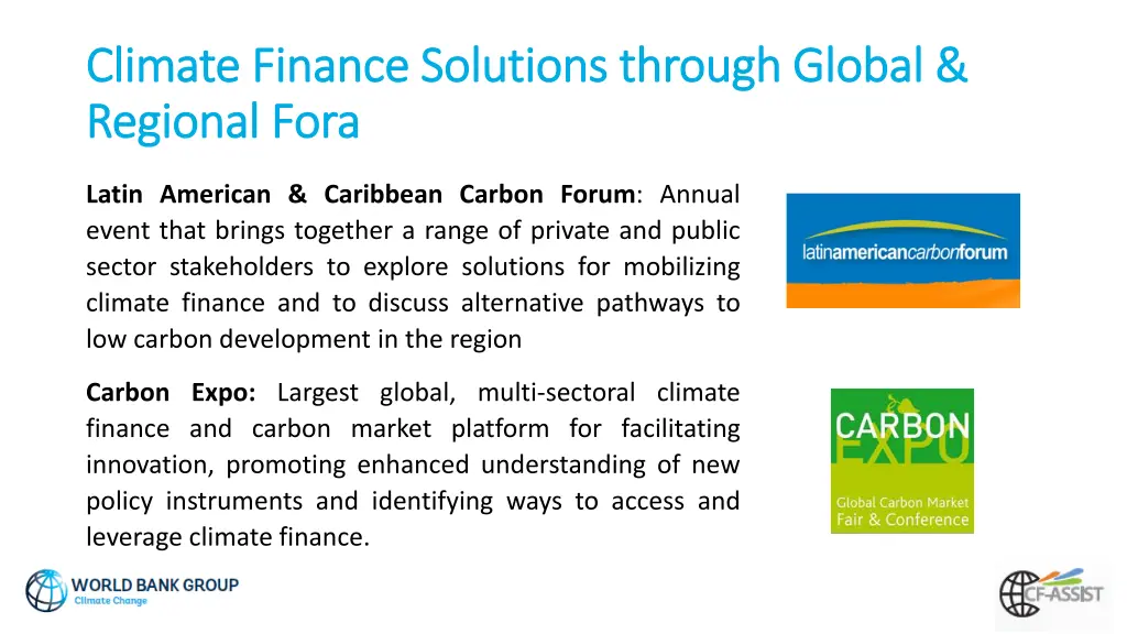 climate finance solutions through global climate