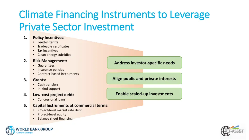 climate financing instruments to leverage climate