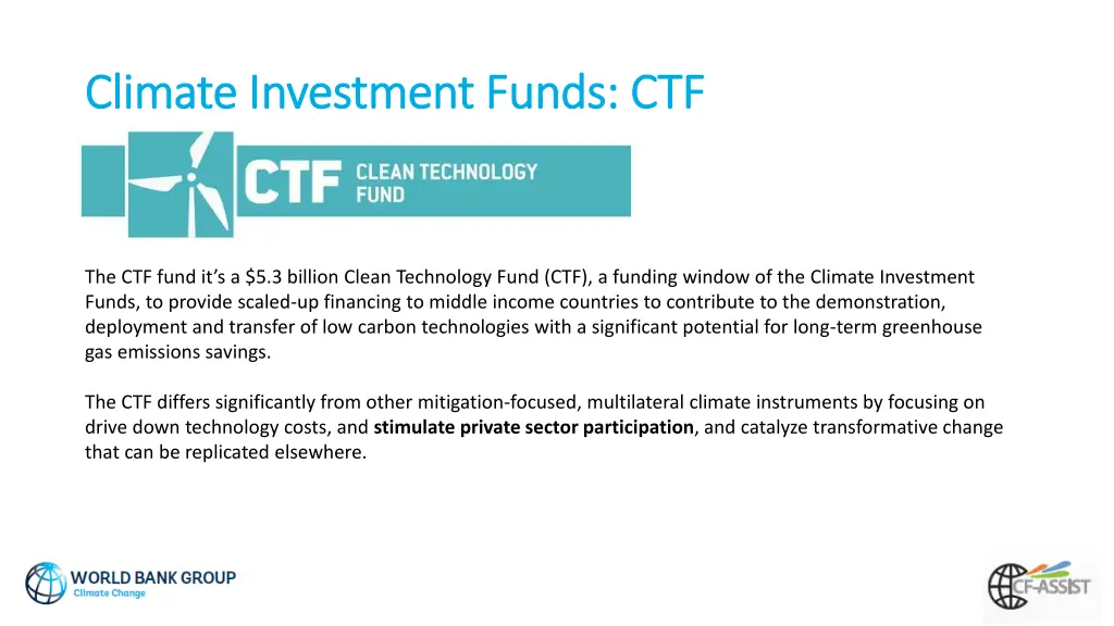 climate investment funds ctf climate investment