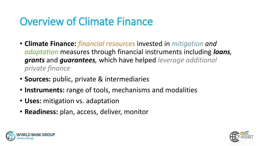 overview of climate finance overview of climate