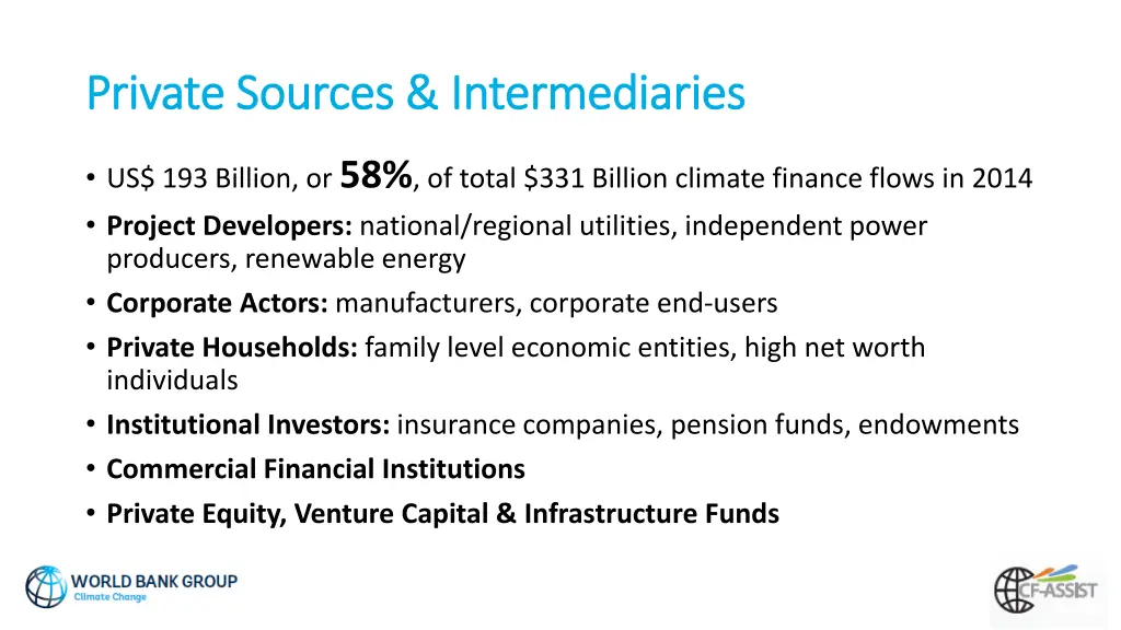 private sources intermediaries private sources