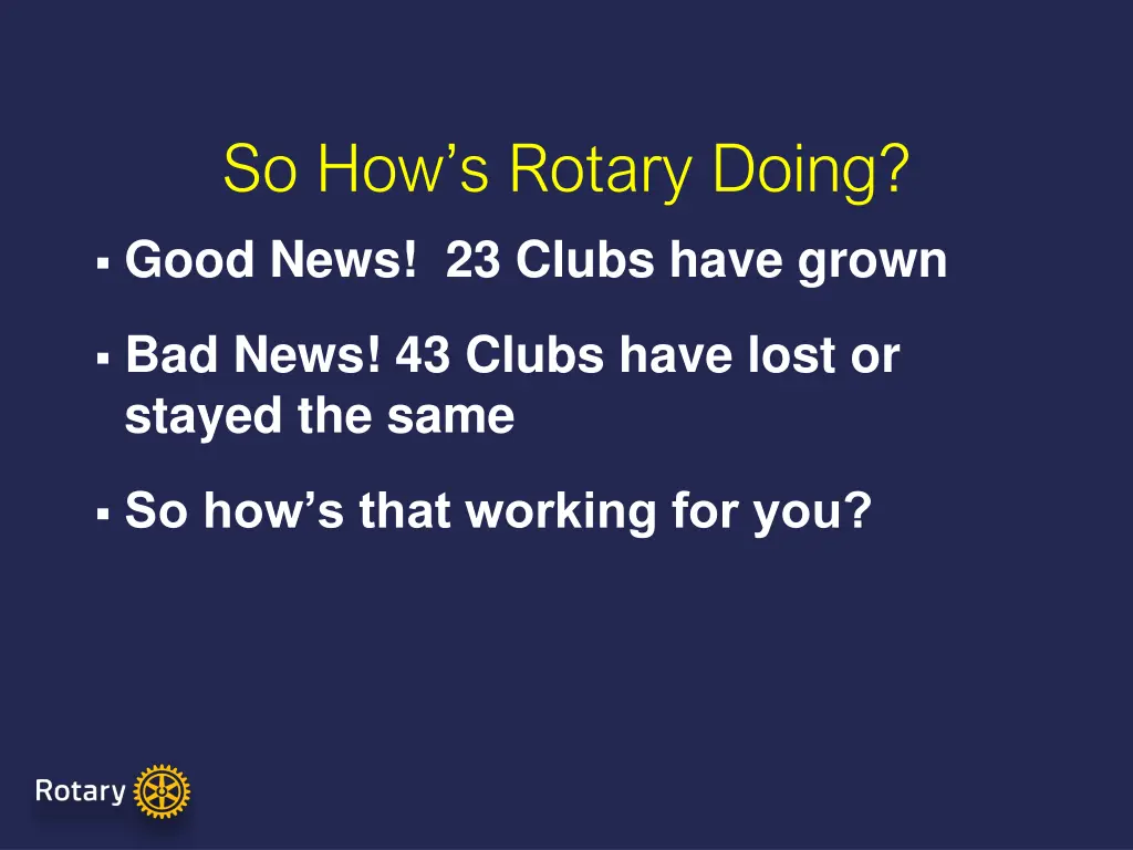 so how s rotary doing