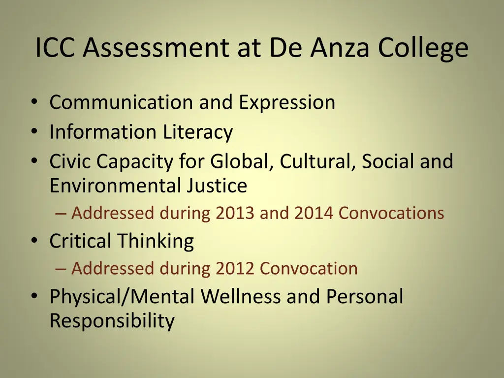 icc assessment at de anza college