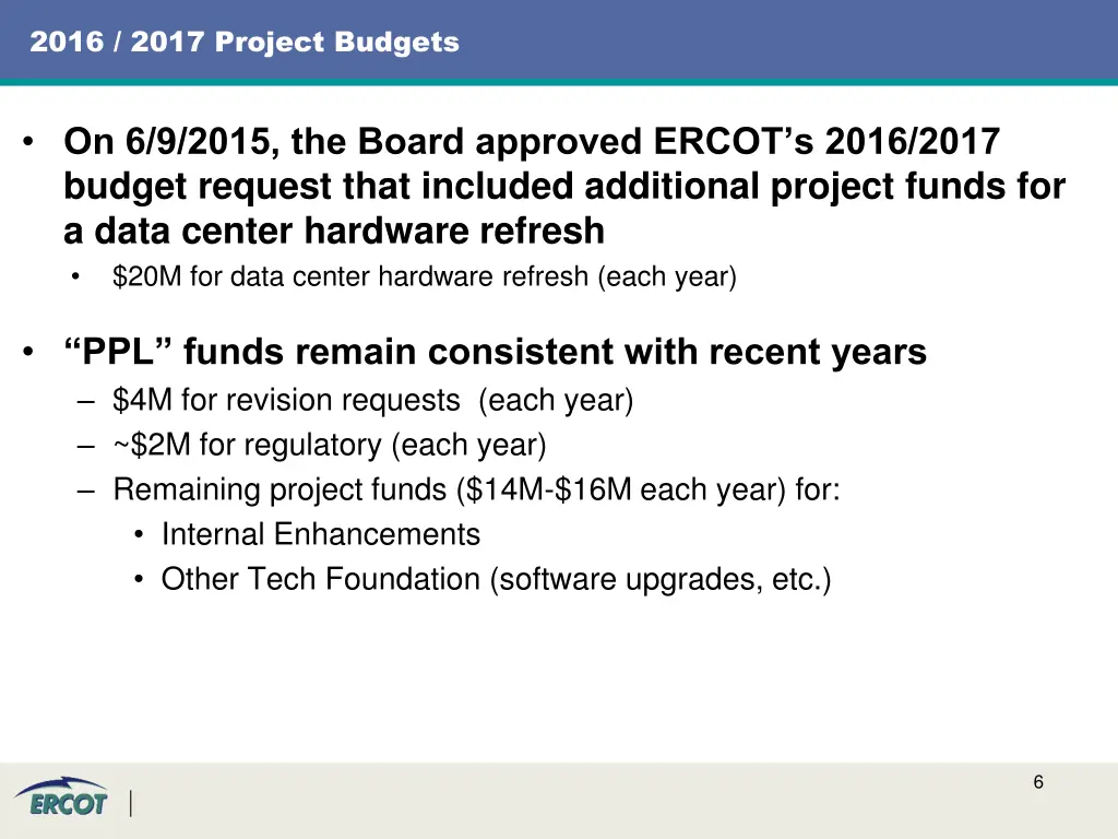 2016 2017 project budgets