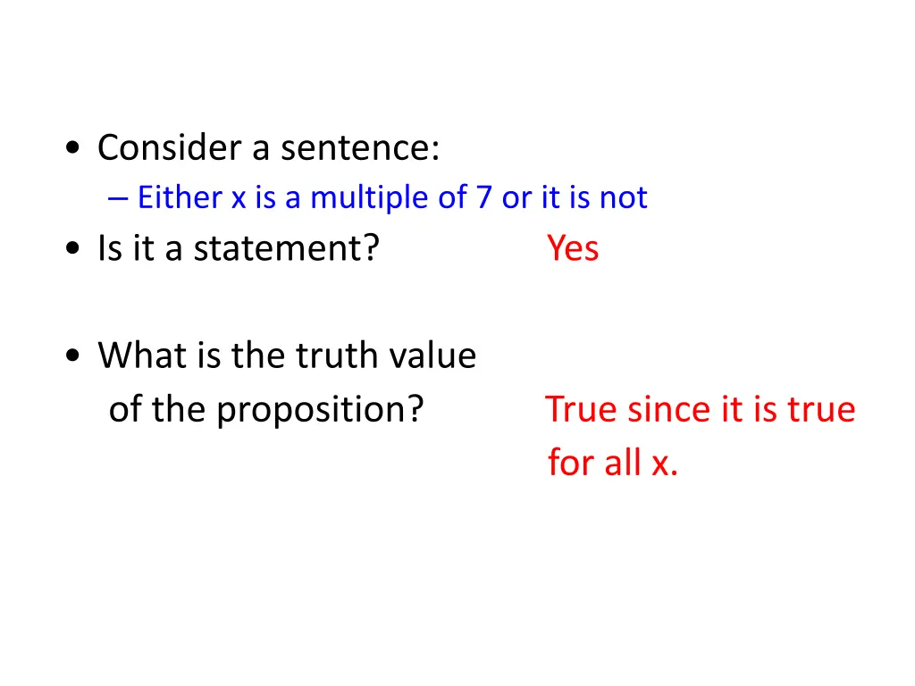 consider a sentence either x is a multiple 1